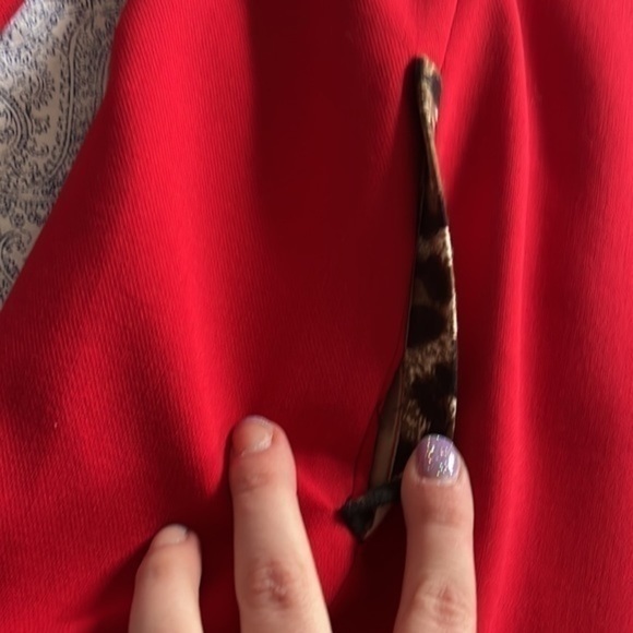 Kelly Diane Women’s Red Coat with Cheetah Print - Picture 5 of 5